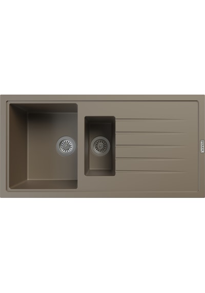 Polex Cristalüx Granit Evye P-01 Toprak 1.5 Gözlü Tezgah Altı Ve Tezgah Üstü Mutfak Evyesi 99x49.5 CM