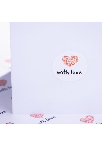 With Love, Yazılı Sticker Seti, 700 Adet Abanoz