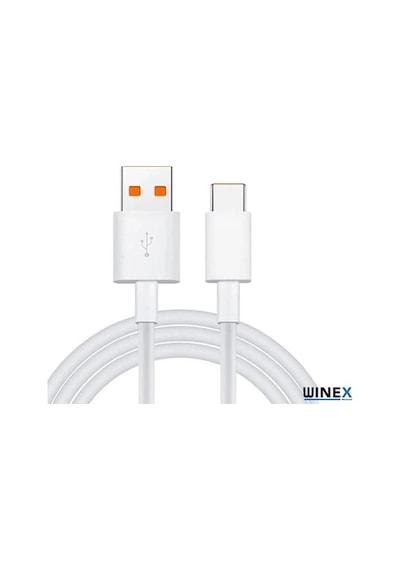 Winex 6A 100W Usba To Type-C Hızlı Data Ve Şarj Kablosu Beyaz