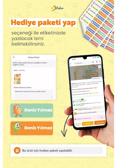 Kıyafet Etiketi - Okul Kıyafetlerine Kişiye Özel 30 Saniyede Kolay Uygulama Yıkanabilir - Hello Kety Çok Renkli
