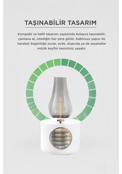 Özel Seri Seslet Taşınabilir Hediyelik Bluetooth Hoparlör Vintage Gaz Lambası D53 Beyaz