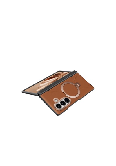 Torras Samsung Galaxy Uyumlu Z Fold 8 Ultra Ostand Q3 Vegskin 2 Adet Ekran Koruyuculu Magsafe Kılıf Kahverengi