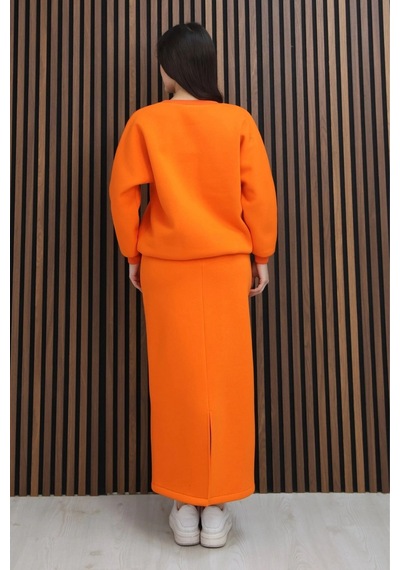 Lodmela Basic Comfort Şardonlu Etekli Takım 6073-oranj Oranj