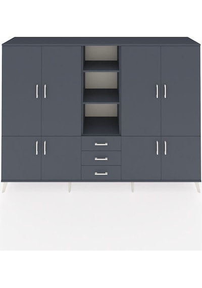 Hyperion Dolap 11 Raflı 3 Çekmeceli 8 Kapaklı 220x44x163 Antrasit Antrasit-antrasit Hyperion Dolap 11 Raflı 3 Çekmeceli 8 Kapaklı 220x44x163 Antrasit Antrasit-antrasit