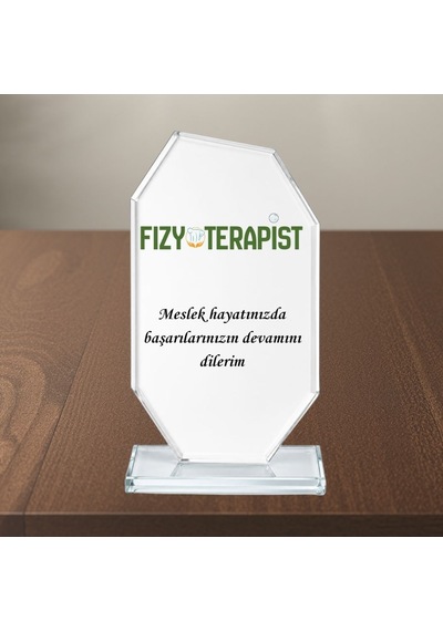 Kişiye Özel Fizyoterapist Kristal Cam Plaket - Fizik Tedavi Ve Rehabilitasyon Meslek Hediyesi