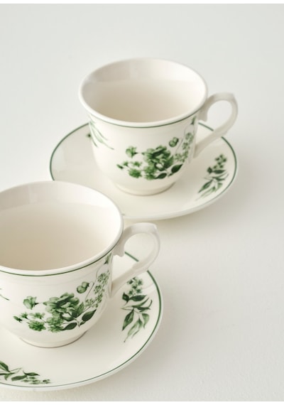 Bella Maison Julia New Bone 2'li Çay Fincanı Seti Yeşil 250 Cc Yeşil