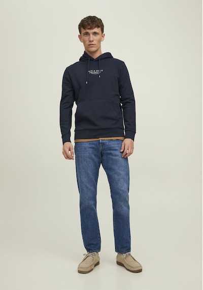 Jack & Jones Kapüşonlu Premium Baskılı Sweatshirt- Bluarchie 12216335 Navy Blazer Lacivert