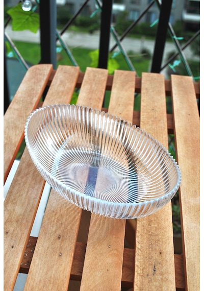 1 Adet Arya Cam Çukur Kayık Tabak Servis Meze Kasesi 21 Cm
