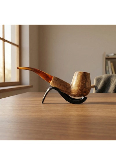 El Oyması Lületaşı Pipo Blok Meerschaum Klasik Billiard Model, 9mm Filtre Uyumlu Koleksiyonluk