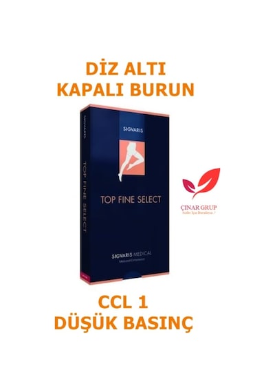 Sigvaris Top Fine Burnu Kapalı Diz Altı/Diz Altı Varis Çorabı (443321120) Siyah Standart L Kapalı Kısa