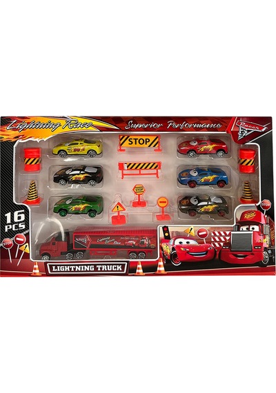Cars Arabalar Mcqueen Tır Mack Trafik Kural İkaz İşaretlerş Eğitici Öğrenme Ve Metal Araba Seti
