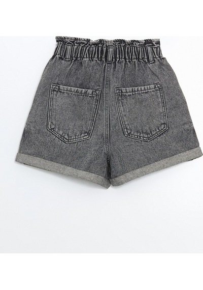 Lcw Jeans Gri Beli Lastikli Kadın Jean Şort
