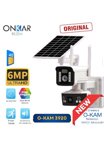Okam 3920 6mp 2 Kameralı 3 Ekranlı Sim Kart Destekli Güneş Enerji