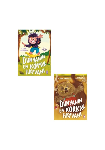 Caner Sarıoğlu Dünyanın En Komik Hayvanı + Dünyanın En Korkak Hayvanı 2 Kitap