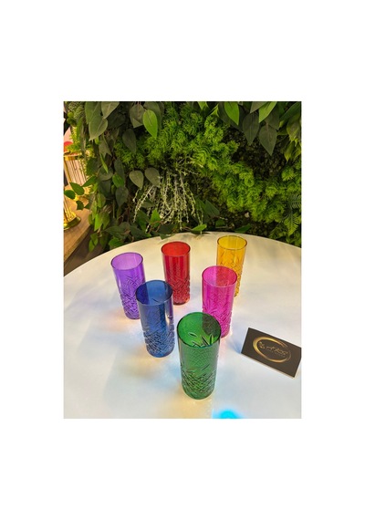 Ars Paşabahçe Timeless Renkli Kahve Yanı Bardağı, Soda-limonata-meşrubat Bardağı Gold-yaldız-çok Renkli-siyah