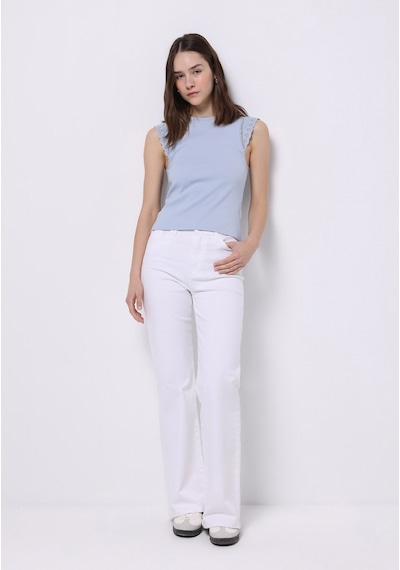Colin's Colins Slim Fit Kadın Mavi Kısa Kol Tişört Cl1074541 Q1.v1 Ble Mavi