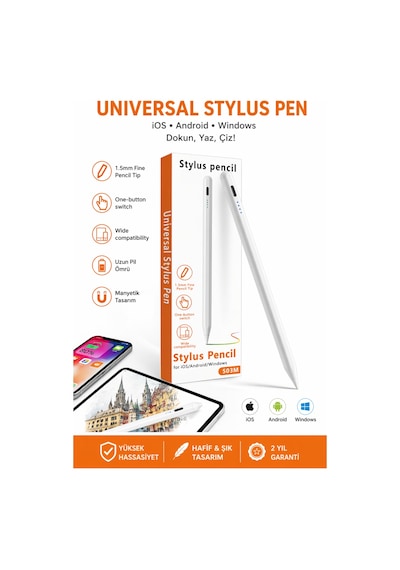 Lenovo Tab K11/m11/m10/m9/m8/m7/p11/p12 Yoga/idea Plus İle Uyumlu Stylus Dokunmatik Tablet Kalemi Beyaz