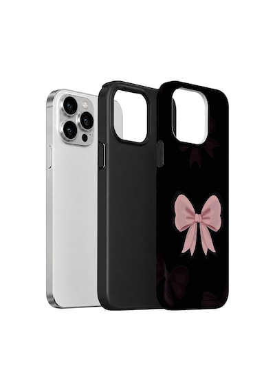 Velvoria Valestra Midnight Pink Bow Apple iPhone Uyumlu 15 Pro Darbe Korumalı Kılıf Valestra Select - Midnight Pink Bow