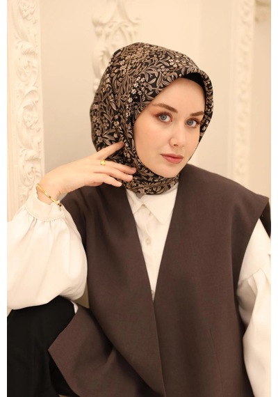 Silk Home Twill İpek Eşarp - 11464-30 Siyah Vizon Siyah Vizon