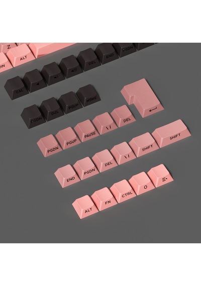 136 Tuş Pembe - Siyah Gradyen Keycap - Mekanik Klavye Tuş Takımı