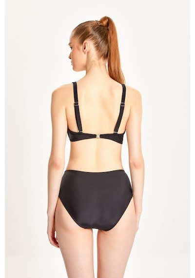 Too Salty Swimwear Kadın Tül Detaylı Toparlayıcı Yüksek Bel Bikini Takımı 24s100st Siyah