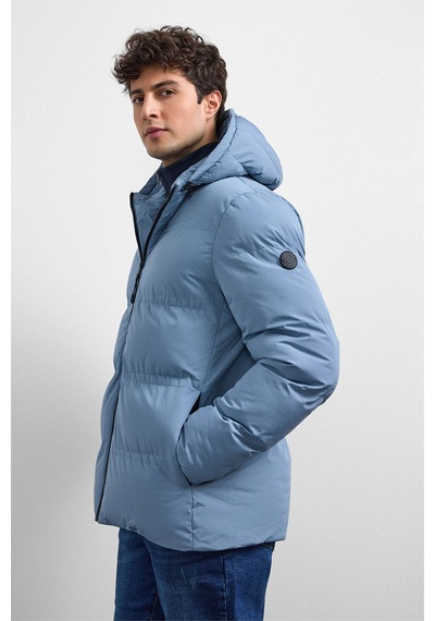 Back And Bond Mavi Relaxed Fit Puffer Ceket Çok Renkli