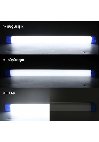Powermaster T530 32cm 40w Çubuk Portatif Led Işıldak Şarjlı Tüp Lamba 1200mah