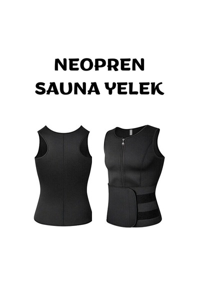 Lüx Wood Termal Sauna Yelek Bay Sauna Yelek Motorcu Yelek Sporcu Yelek Siyah