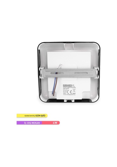 ACK 4W LED Duvar Apliği 3000K Günışığı Dekoratif Duvar AH07-05101 Siyah