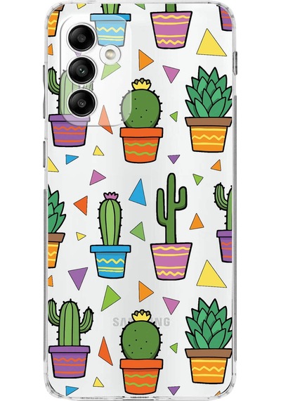 Samsung Galaxy M13 İle Uyumlu Water Color 4 Kamera Korumalı Şeffaf Kılıf Şeffaf
