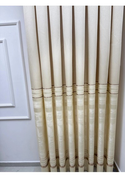 Nivemeshome Urla V-101 Krem 1/3 Sık Pileli Fon Perde Apm Krem