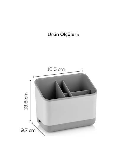 Vienev 5 Bölmeli Organizer Kaşıklık Tezgah Üstü Kaşık Düzenleyici Gri