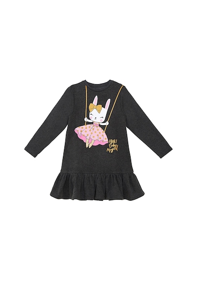 Denokids Simli Tavşan Kız Çocuk Elbise Çok Renkli