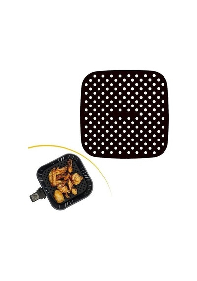 Renkli Isıya Dayanıklı Yıkanılabilir Silikon Fırın Ve Airfryer Kare Pişirme Matı 21,5 Cm Plastik