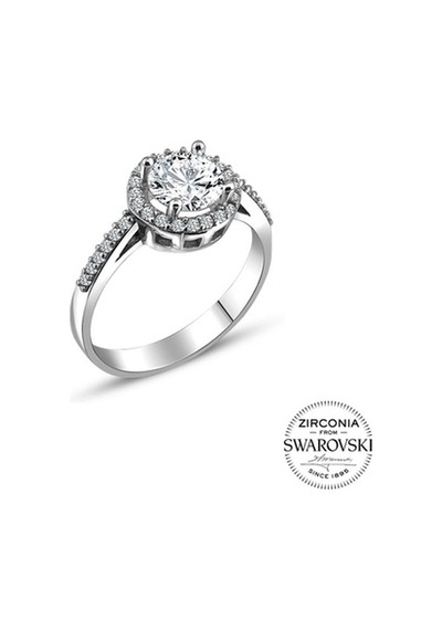 Gümüş Swarovski Taşlı Pırlanta Modeli Yuvarlak Üçlü Set