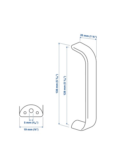 Ikea Kalerum 2'li Mobilya Kulpu 138 Mm Krom