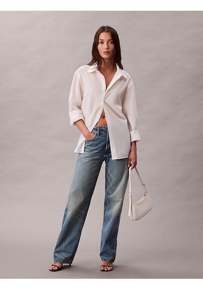 Calvin Klein Kadın Emblem Aop Küçük Omuz Çantası-13151 Beyaz