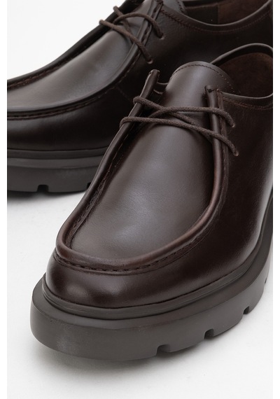 Dericlub Erkek Kalın Taban Comfort Ayakkabı Gerçek Deri Cr 2646 Kahverengi Kahve