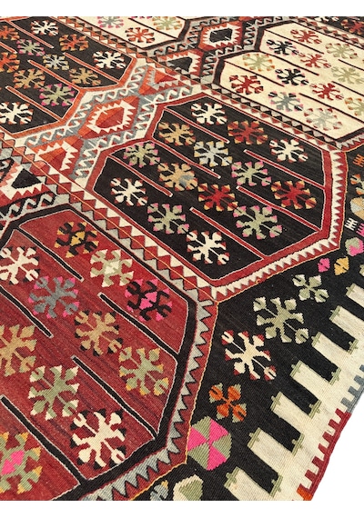 El Dokuma 155x300 Kök Boya %100 Yün Çift Kanat Malatya Kilimi  Teşhir Ürün
