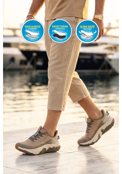 Walkway Flystep M Bej Hafızalı Taban Erkek Spor Ayakkabı