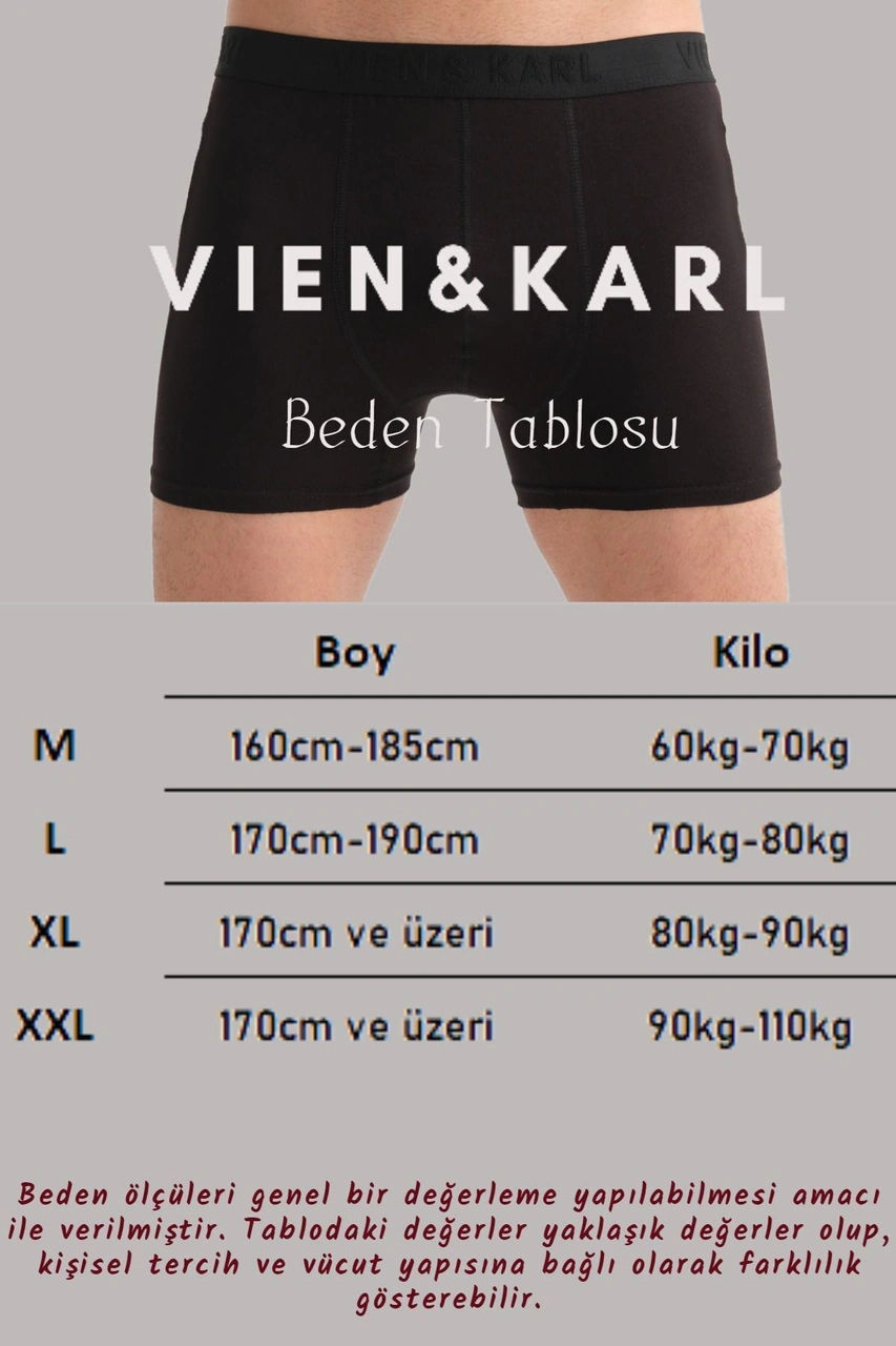 Vien&Karl Erkek Premium Kutuda 3 Siyah Boxer 4 Bambu Çorap Set 6'lı Bx-crp-syh