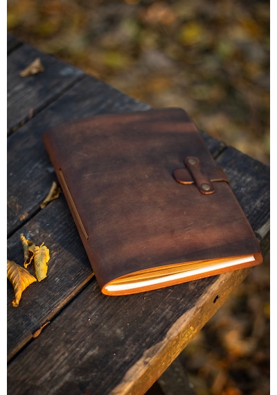 Kişiye İsme Özel Hakiki Deri A5 Defter / Ajanda