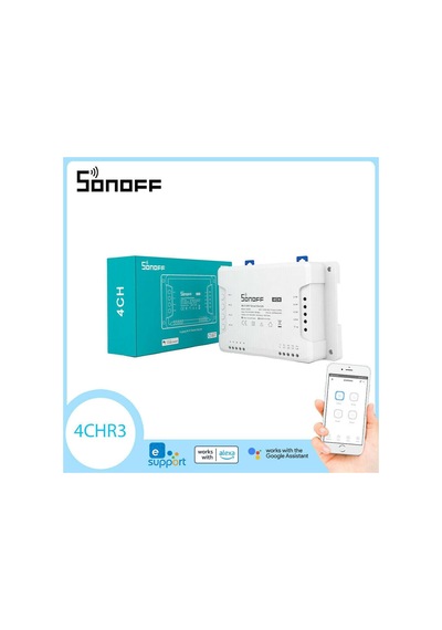 Sonoff 4Chr3 Akıllı Anahtar Modülü Alexa . Google 4 Gang