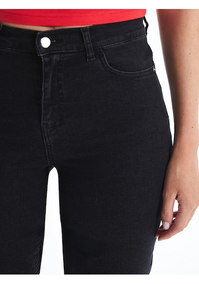 Lcw Jeans Siyah Bermuda Fit Kadın Jean Şort
