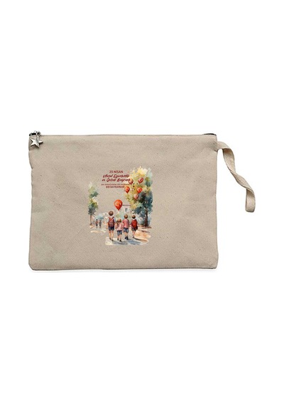 Büyük Miras Krem Clutch Astarlı Cüzdan / El Çantası