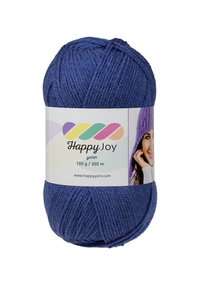 Kürkçü Han Happy Joy 100gr 300m El Örgü İpi Mavi Melanj Hj087