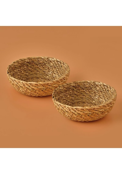 Bella Maison Carmen Hasır Sepet 2'li Naturel 15 x 4 CM