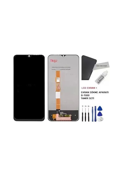 Tkgz - Vivo Y33s Uyumlu Lcd Ekran Dokunmatik Reyze Servis Lcd + B-7000 + Tamir Kiti