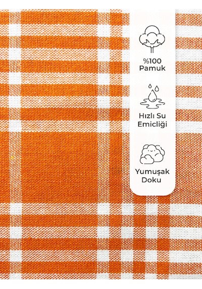 Tuable Pöti Kareli 7'li Kurulama Bezi, Beslenme Örtüsü, Servis Peçetesi, Mutfak Havlusu Renkli Set 45x70cm Çok Renkli