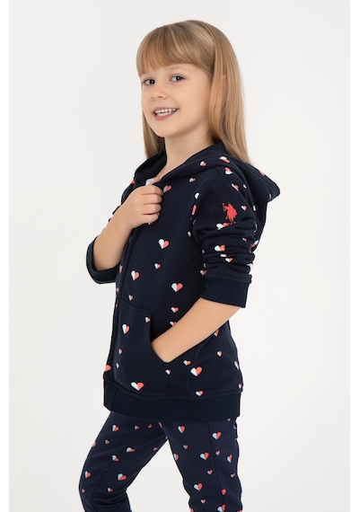 U.S. Polo Assn. Kız Çocuk Lacivert Kapüşonlu Sweatshirt 50298198-VR033